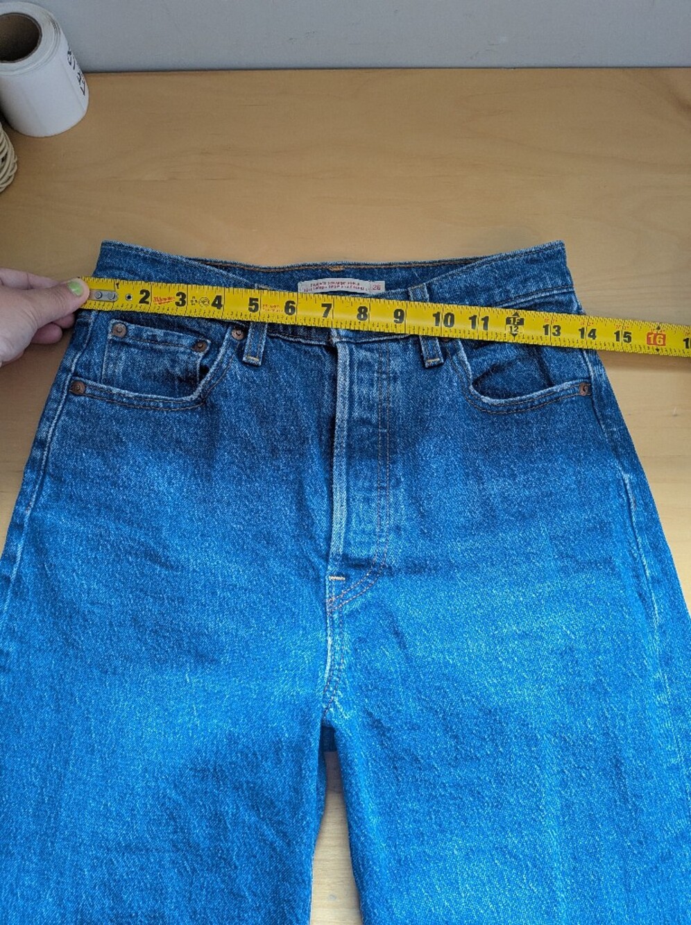 LEVI'S Ribcage Straight Ankle Jeans Size 26x27 Straight Leg 99% Cotton Classic - Picture 11 of 14